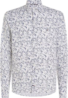 Tommy Hilfiger Langarmhemd CL W-CO/LI DITSY FLOWER SF SHIRT Weiß/Dunkelblau
