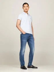 Tommy Hilfiger Poloshirt PRETWIST MOULINE SLIM FIT Hellblau/Weiß/Creme/Blau