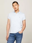 Tommy Hilfiger Poloshirt PRETWIST MOULINE SLIM FIT Hellblau/Weiß/Creme/Blau