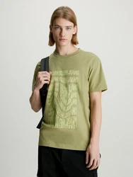 Calvin Klein Jeans T-Shirt INSTITUTIONAL WARP TEE Dunkelgrün
