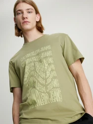 Calvin Klein Jeans T-Shirt INSTITUTIONAL WARP TEE Dunkelgrün