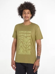 Calvin Klein Jeans T-Shirt INSTITUTIONAL WARP TEE Dunkelgrün