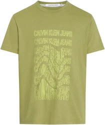 Calvin Klein Jeans T-Shirt INSTITUTIONAL WARP TEE Dunkelgrün