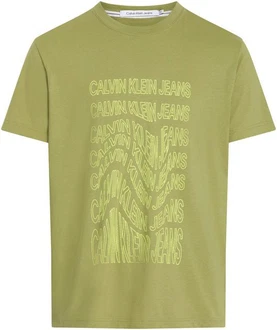 Calvin Klein Jeans T-Shirt INSTITUTIONAL WARP TEE Dunkelgrün