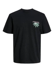 Jack & Jones T-Shirt JORTAMPA BACK TEE SS CREW NECK Schwarz