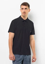 Jack Wolfskin Poloshirt TERRAL POLO Dunkelblau/Schwarz/Hellblau