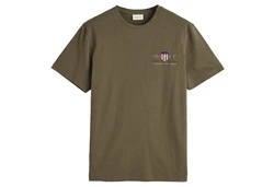 Gant T-Shirt Herren Regular Shield Grün