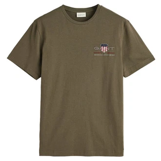 Gant T-Shirt Herren Regular Shield Grün Gant T-Shirt Herren Regular Shield Grün