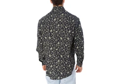 King Kerosin Langarmhemd Hemd Barber Blau/Dunkelblau/Hellblau