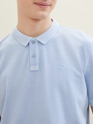 TOM TAILOR Poloshirt Basic Kurzarmshirt Hellblau/Blau