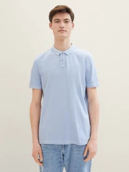 TOM TAILOR Poloshirt Basic Kurzarmshirt Hellblau/Blau
