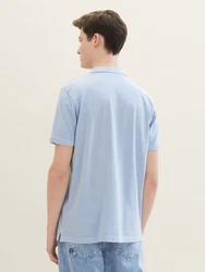 TOM TAILOR Poloshirt Basic Kurzarmshirt Hellblau/Blau