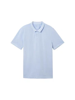 TOM TAILOR Poloshirt Basic Kurzarmshirt Hellblau/Blau