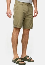 Indicode Herren Cuba Chino Shorts Khaki/Dunkelgrün/Beige