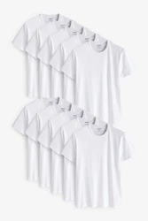 Next Unterhemd Slim-Fit T-Shirts (10-St) Weiß/Grau