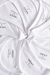 Next Unterhemd Slim-Fit T-Shirts (10-St) Weiß/Grau