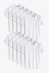 Next Unterhemd Slim-Fit T-Shirts (10-St) Weiß/Grau