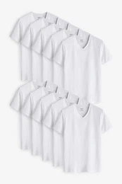 Unterhemd T-Shirts mit V-Ausschnitt im 10er-Pack (10-St)