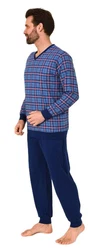 Normann Herren Langarm Schlafanzug Blau/Hellblau/Dunkelblau