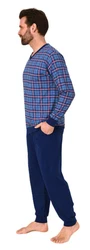 Normann Herren Langarm Schlafanzug Blau/Hellblau/Dunkelblau