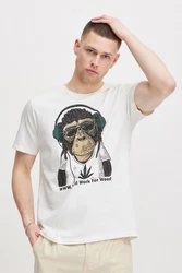 Blend T-Shirt BHTee Beige/Khaki/Weiß/Creme/Braun