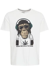 Blend T-Shirt BHTee Beige/Khaki/Weiß/Creme/Braun