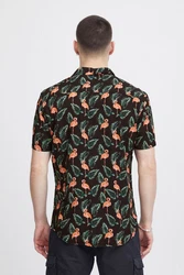 Blend Kurzarmhemd BLEND BHShirt Dunkelblau/Grün/Schwarz/Dunkelgrün