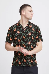 Blend Kurzarmhemd BLEND BHShirt Dunkelblau/Grün/Schwarz/Dunkelgrün