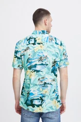 Blend Kurzarmhemd BHShirt Grün/Blau/Türkis