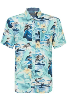 Blend Kurzarmhemd BHShirt Grün/Blau/Türkis