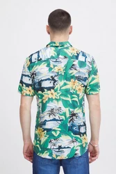 Blend Kurzarmhemd BHShirt Blau/Grün/Dunkelgrün