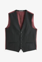 Next Anzugweste Slim Fit Signature Tollegno Anzug Bordeaux/Schwarz/Dunkelrot/Rot/Braun