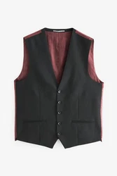 Next Anzugweste Slim Fit Signature Tollegno Anzug Bordeaux/Schwarz/Dunkelrot/Rot/Braun