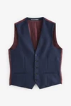 Next Anzugweste Slim Fit Signature Tollegno Anzug Dunkelblau/Hellblau/Blau