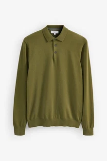 Next Langarm-Poloshirt