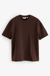Next T-Shirt aus schwerem Stoff Dunkelbraun/Braun/Dunkelrot