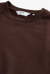 Next T-Shirt aus schwerem Stoff Dunkelbraun/Braun/Dunkelrot