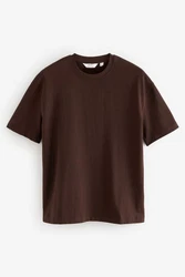 Next T-Shirt aus schwerem Stoff Dunkelbraun/Braun/Dunkelrot