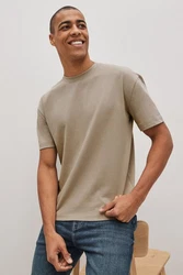 Next T-Shirt aus schwerem Stoff Khaki/Beige/Braun