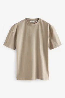 Next T-Shirt aus schwerem Stoff Khaki/Beige/Braun