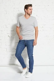 V-Shirt V-neck rib-tee 2-pack male