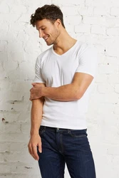 wunderwerk V-Shirt V-neck rib-tee  Weiß/Creme