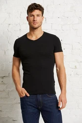 wunderwerk V-Shirt V-neck rib-tee  Schwarz