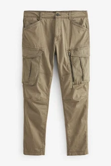 Next Cargohose Slim Fit Stretch-Cargohose mit Zierreißverschluss