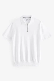 Poloshirt Regular Fit Strick-Polohemd mit Reiverschluss (1-tlg)