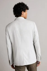 Next Leinensakko Blazer (1-tlg) Grau/Weiß
