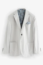 Next Leinensakko Blazer (1-tlg) Grau/Weiß