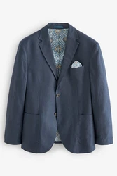 Next Leinensakko Blazer (1-tlg) Blau/Hellblau/Dunkelblau/Grau
