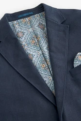 Next Leinensakko Blazer (1-tlg) Blau/Hellblau/Dunkelblau/Grau