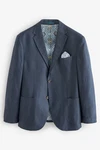 Next Leinensakko Blazer (1-tlg) Blau/Hellblau/Dunkelblau/Grau